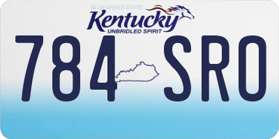 KY license plate 784SRO