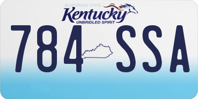 KY license plate 784SSA