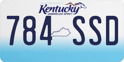 KY license plate 784SSD
