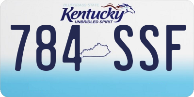 KY license plate 784SSF