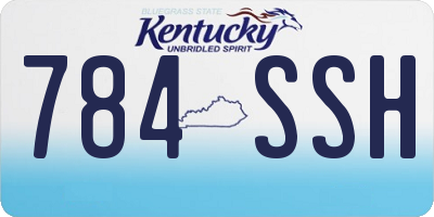 KY license plate 784SSH