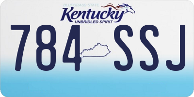 KY license plate 784SSJ
