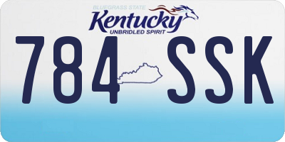 KY license plate 784SSK