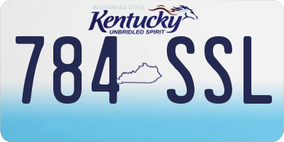 KY license plate 784SSL