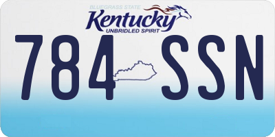 KY license plate 784SSN