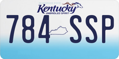 KY license plate 784SSP