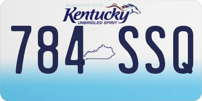 KY license plate 784SSQ