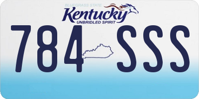 KY license plate 784SSS
