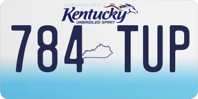 KY license plate 784TUP