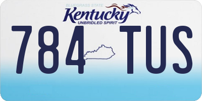 KY license plate 784TUS