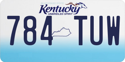 KY license plate 784TUW