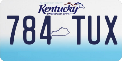 KY license plate 784TUX