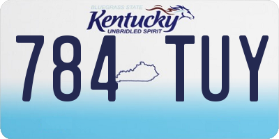 KY license plate 784TUY
