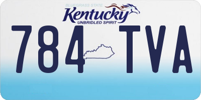 KY license plate 784TVA