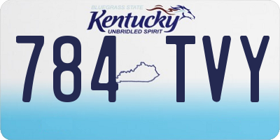 KY license plate 784TVY