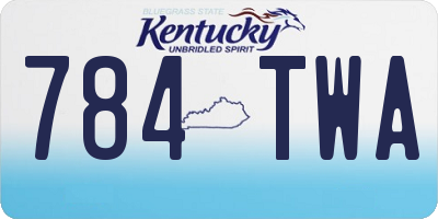 KY license plate 784TWA