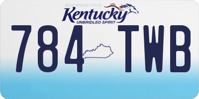 KY license plate 784TWB