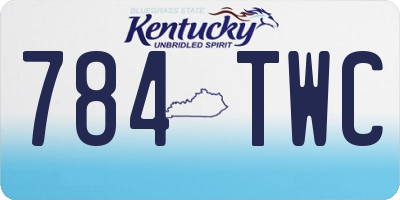 KY license plate 784TWC