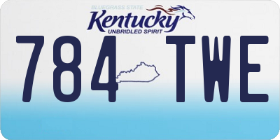 KY license plate 784TWE