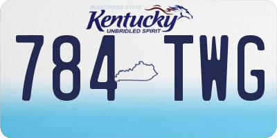 KY license plate 784TWG