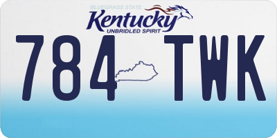 KY license plate 784TWK
