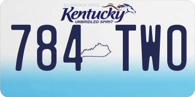 KY license plate 784TWO