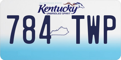 KY license plate 784TWP