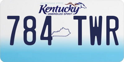 KY license plate 784TWR