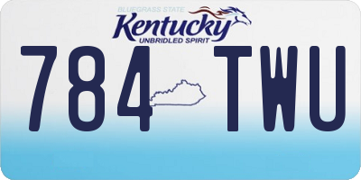 KY license plate 784TWU
