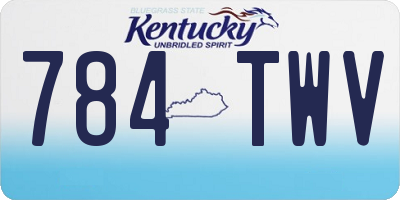 KY license plate 784TWV