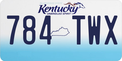 KY license plate 784TWX