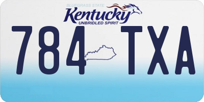 KY license plate 784TXA