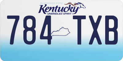 KY license plate 784TXB