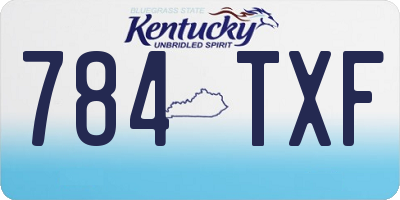 KY license plate 784TXF