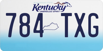 KY license plate 784TXG