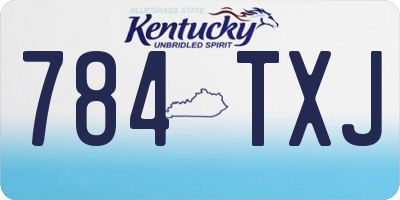 KY license plate 784TXJ