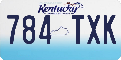 KY license plate 784TXK