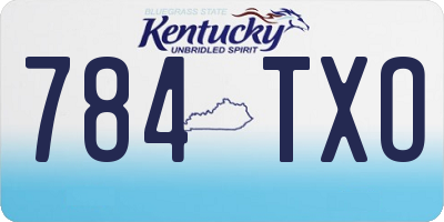 KY license plate 784TXO