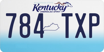 KY license plate 784TXP