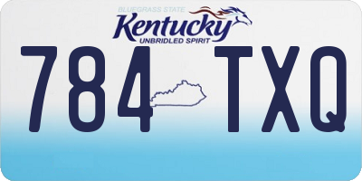 KY license plate 784TXQ