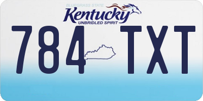 KY license plate 784TXT