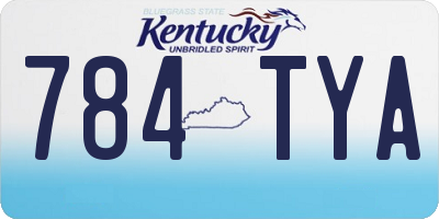 KY license plate 784TYA