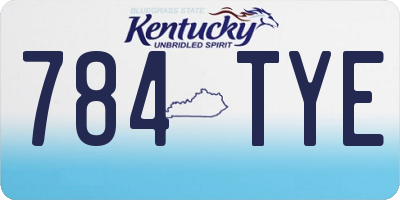 KY license plate 784TYE