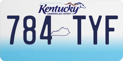 KY license plate 784TYF