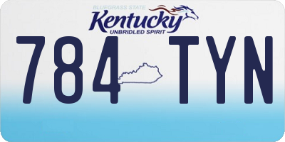 KY license plate 784TYN