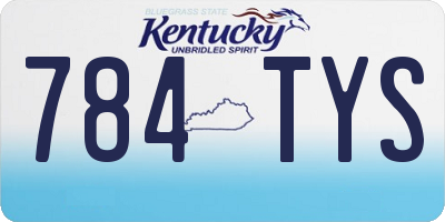 KY license plate 784TYS