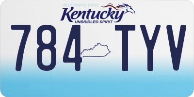 KY license plate 784TYV