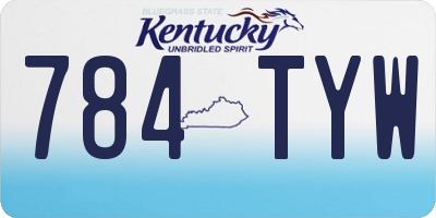 KY license plate 784TYW
