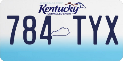 KY license plate 784TYX