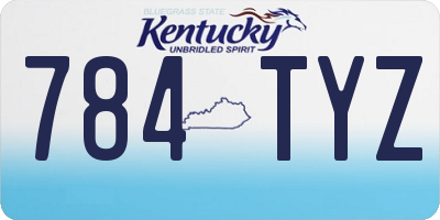 KY license plate 784TYZ